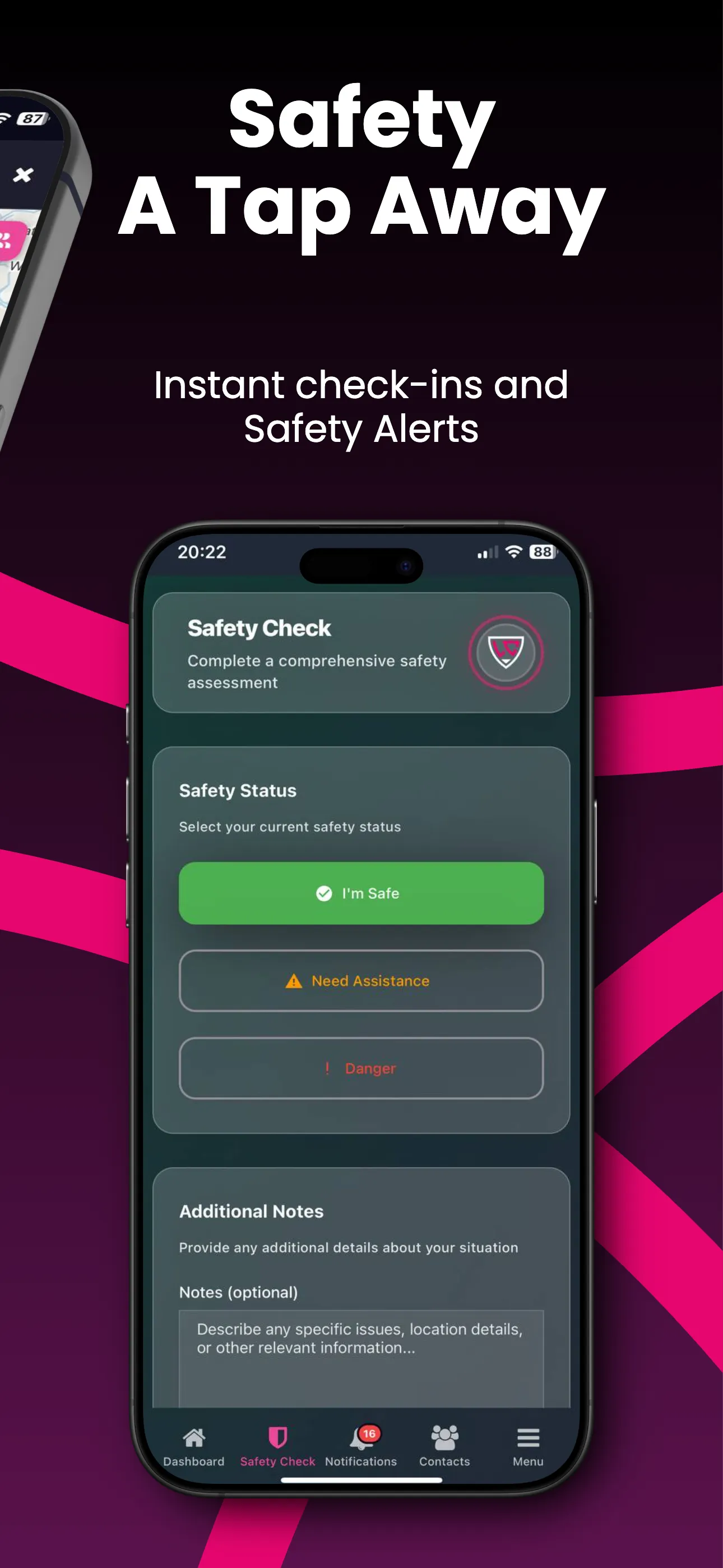 LoneConnect app on phone