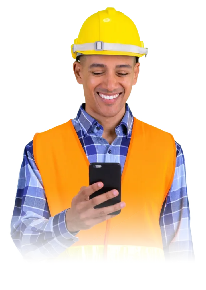 Worker using LoneConnect app